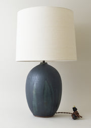 Large Oval Lamp in Ink - Victoria Morris